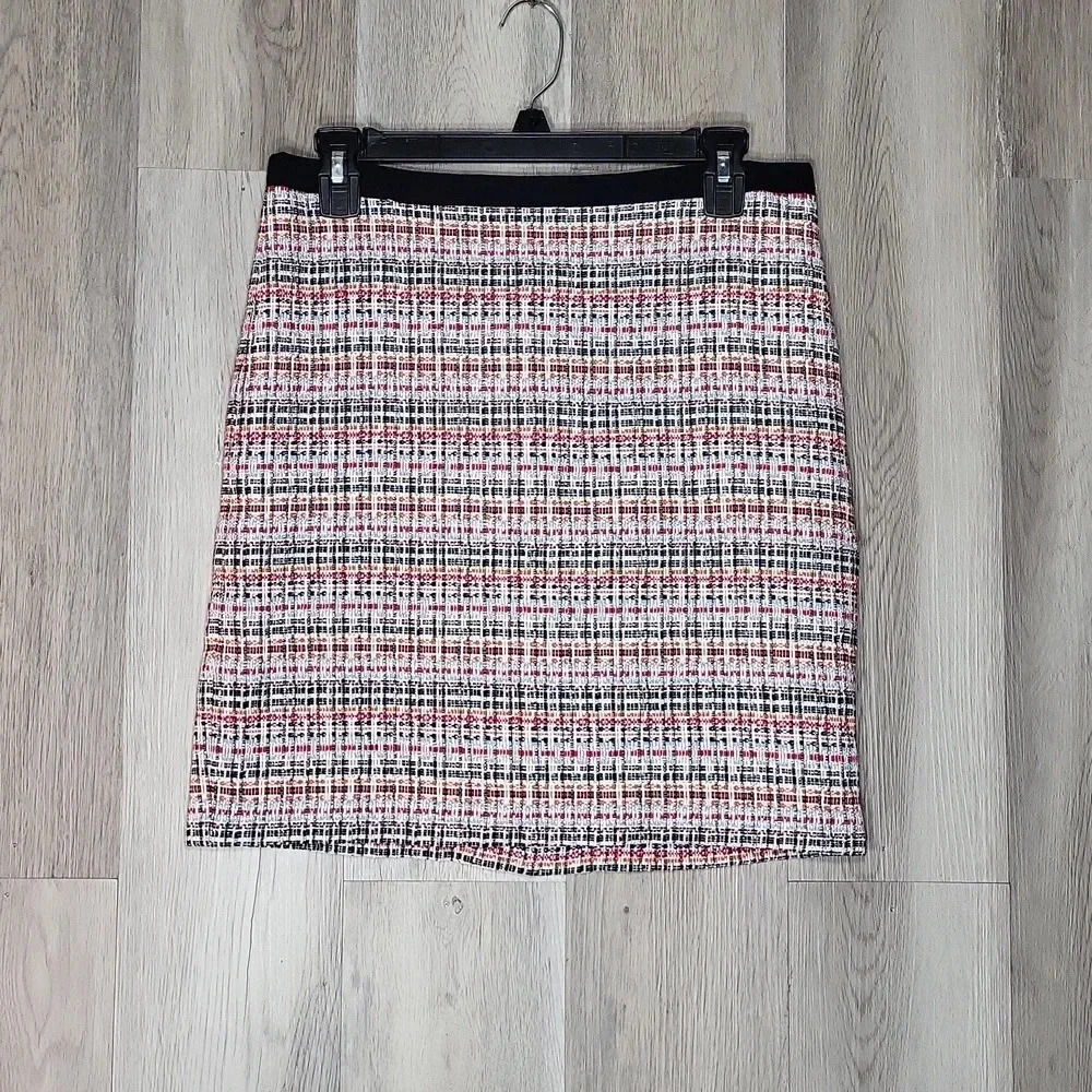 Talbots Petites Shimmer Woven Lined‎ Pencil Mini Skirt Womens Size 8P